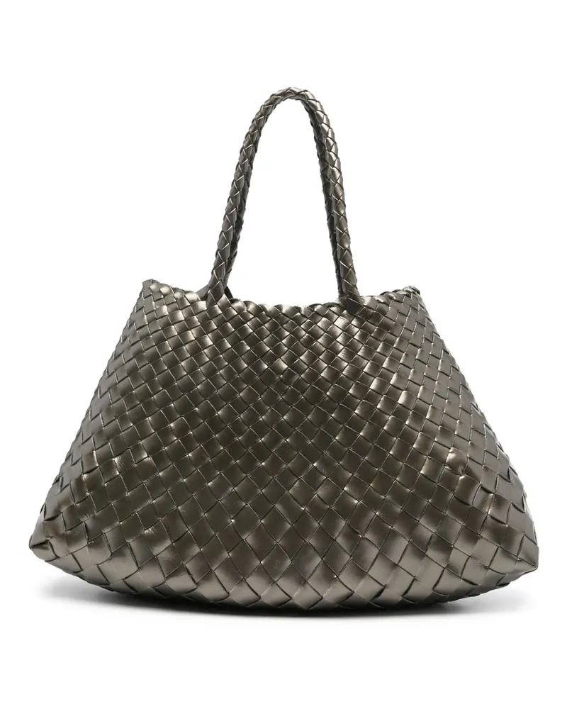 Dragon Diffusion Small Santa Croce Leather Tote Bag Green