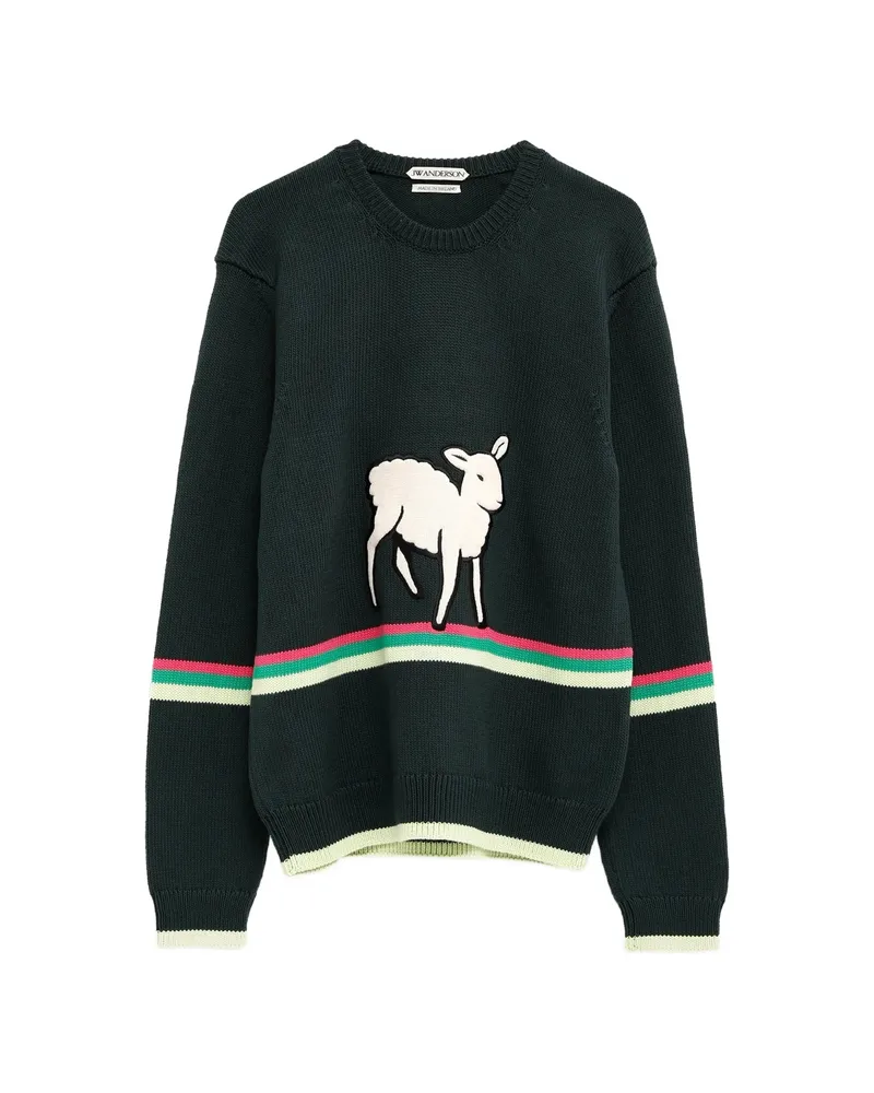 J.W.Anderson Sheep-patch Sweater Green