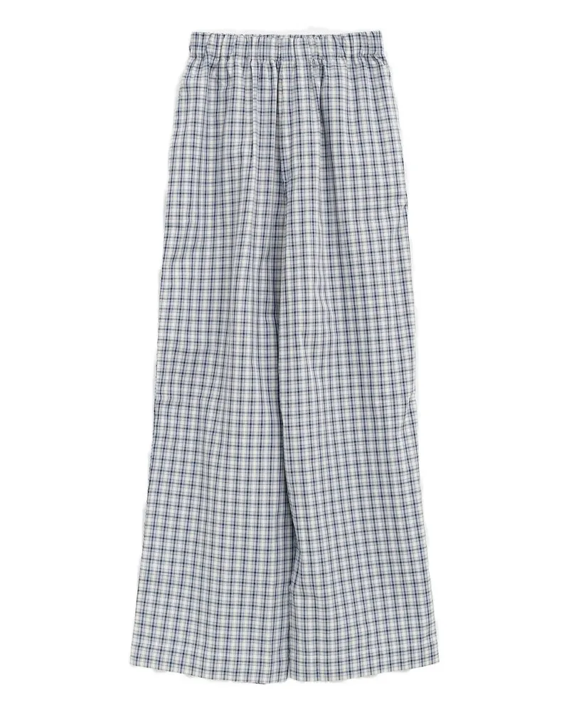 Baserange Claude Check Trousers Blue