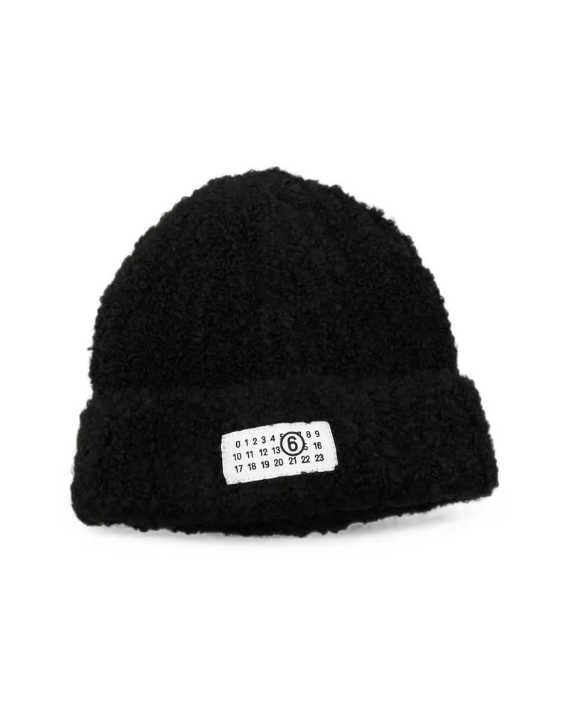 Maison Margiela Logo-patch Beanie Hat Black
