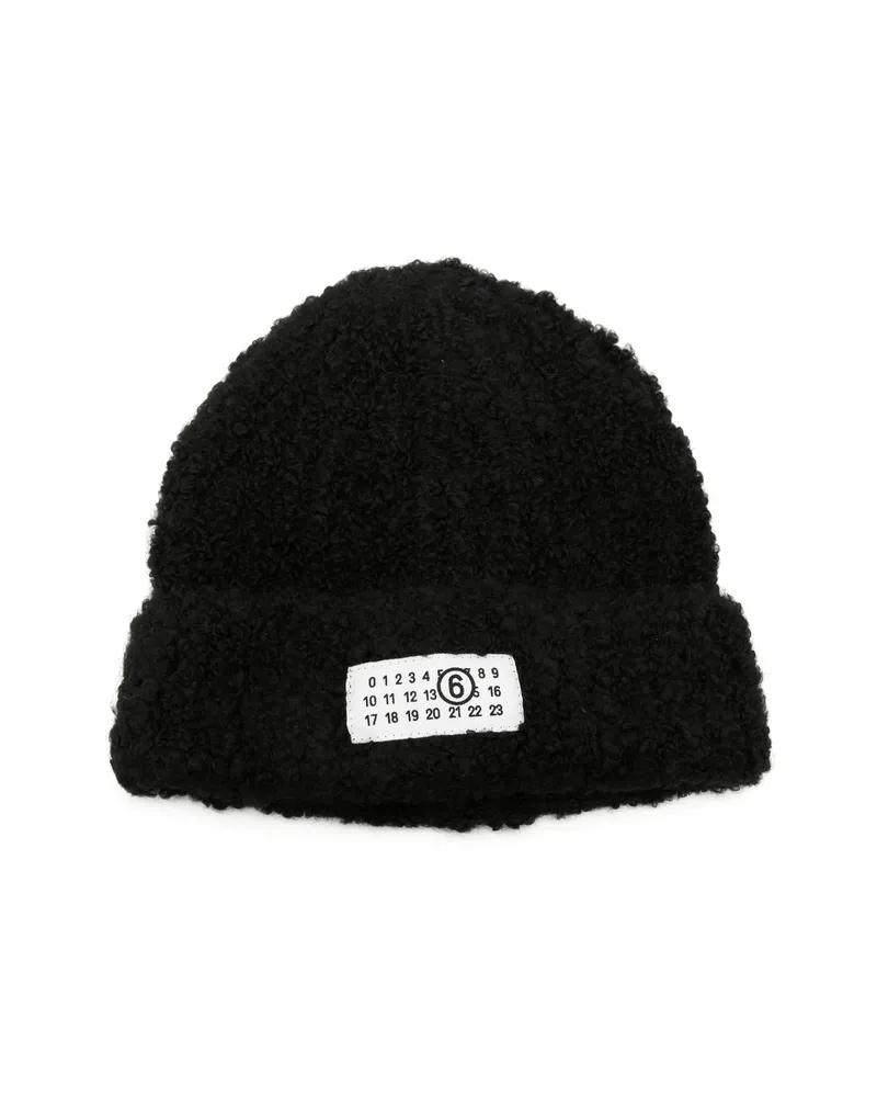 Maison Margiela Logo-patch Beanie Hat Black