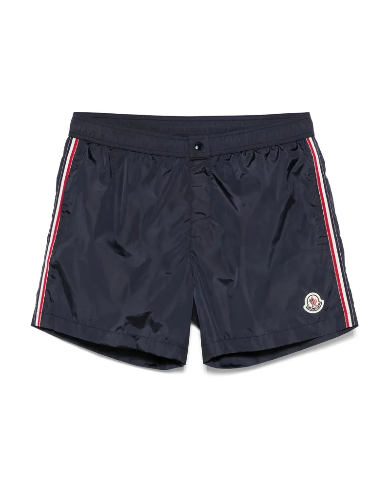 Moncler Stripe-detail Swim Shorts Blue