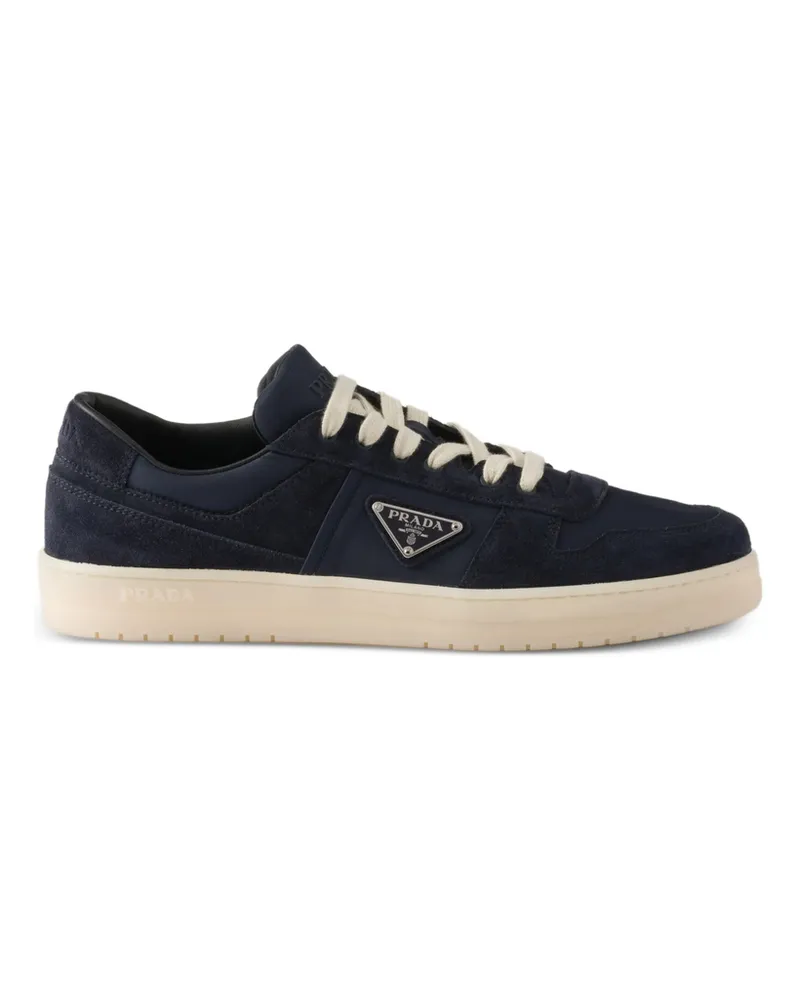 Prada Downtown Eyelets-detail Suede Sneakers Blue