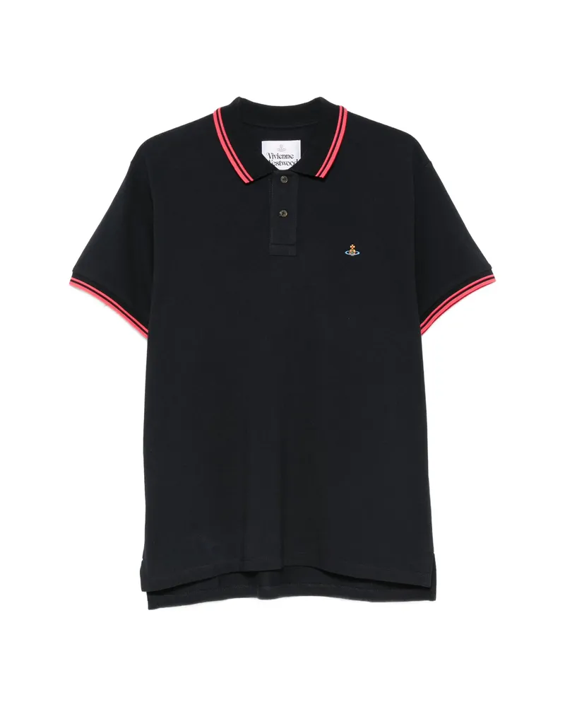 Vivienne Westwood Classic Embroidered-detail Cotton Polo Shirt Blue