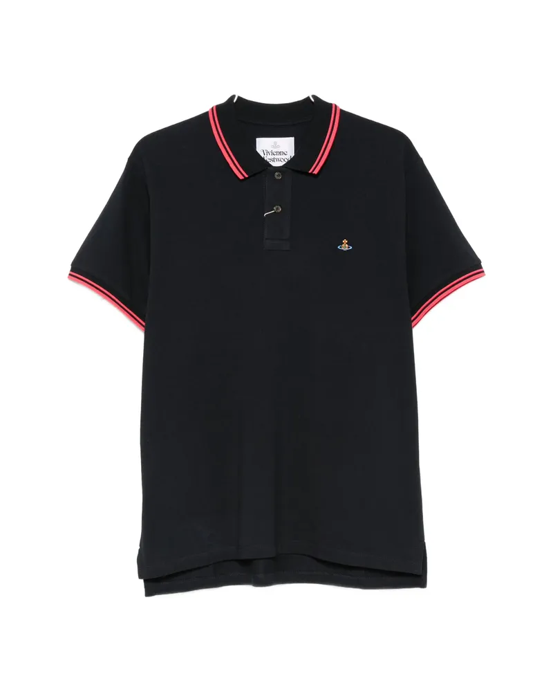Vivienne Westwood Classic Embroidered-detail Cotton Polo Shirt Blue