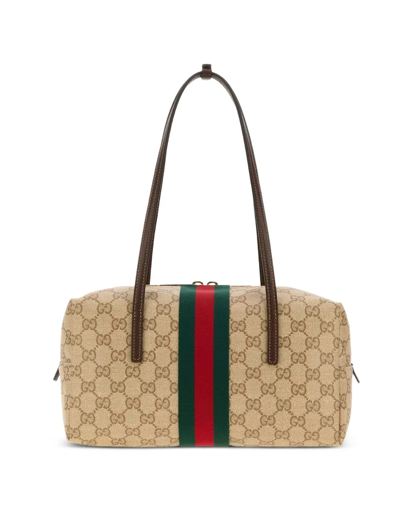 Gucci Medium Melrose GG Canvas Shoulder Bag Neutrals