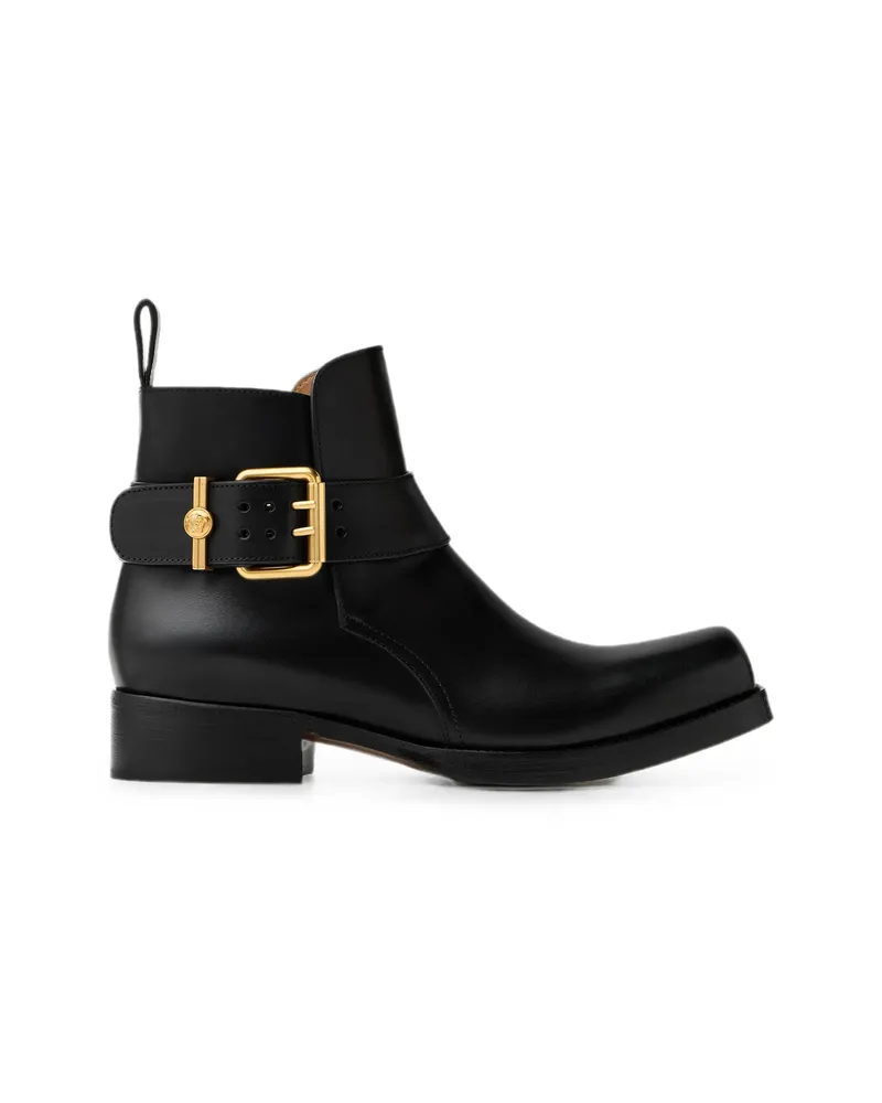 Versace Orlando Leather Boots Black