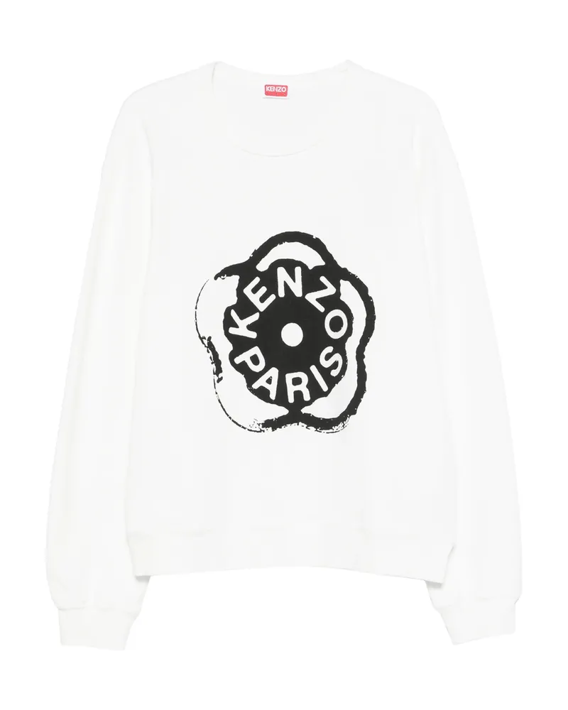 Kenzo Floral-logo Print Sweatshirt White