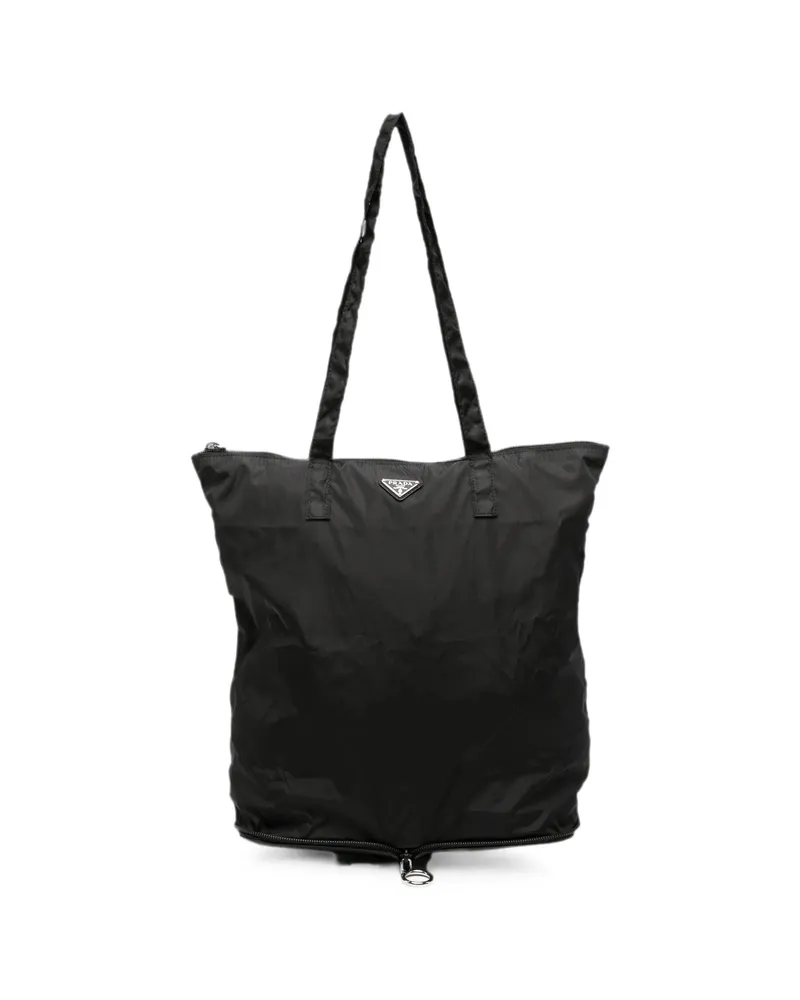 Prada Logo-plaque Tote Bag Black