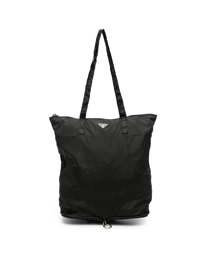Prada Logo-plaque Tote Bag Black