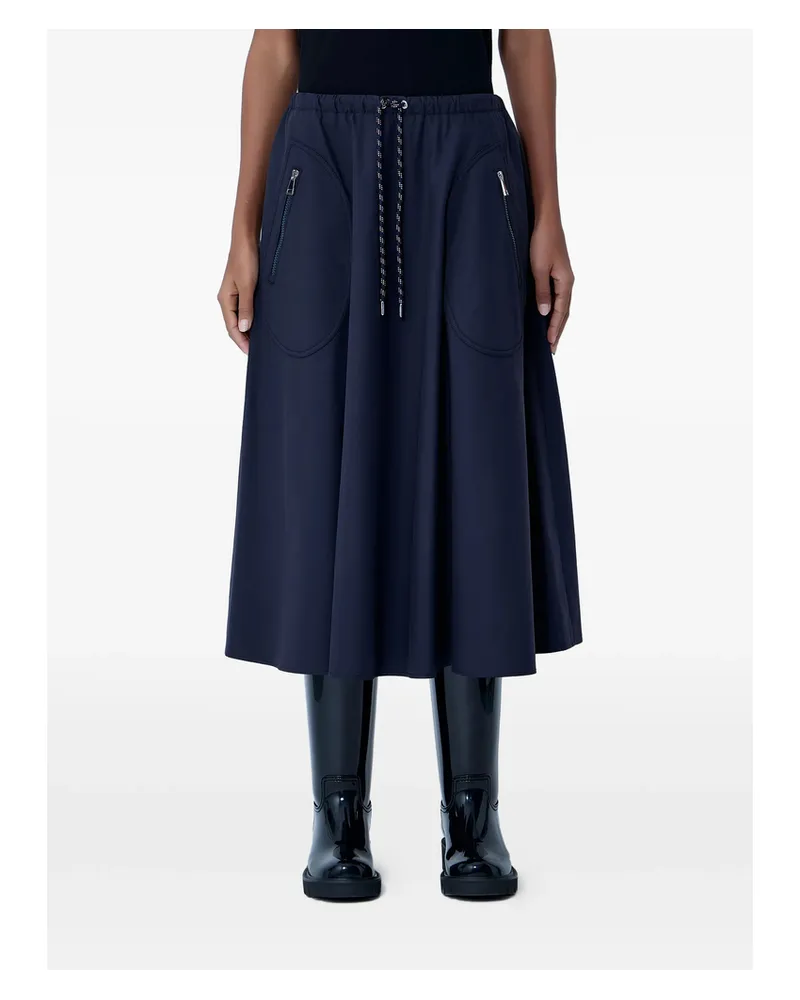Moncler Drawstring A-line Skirt Blue
