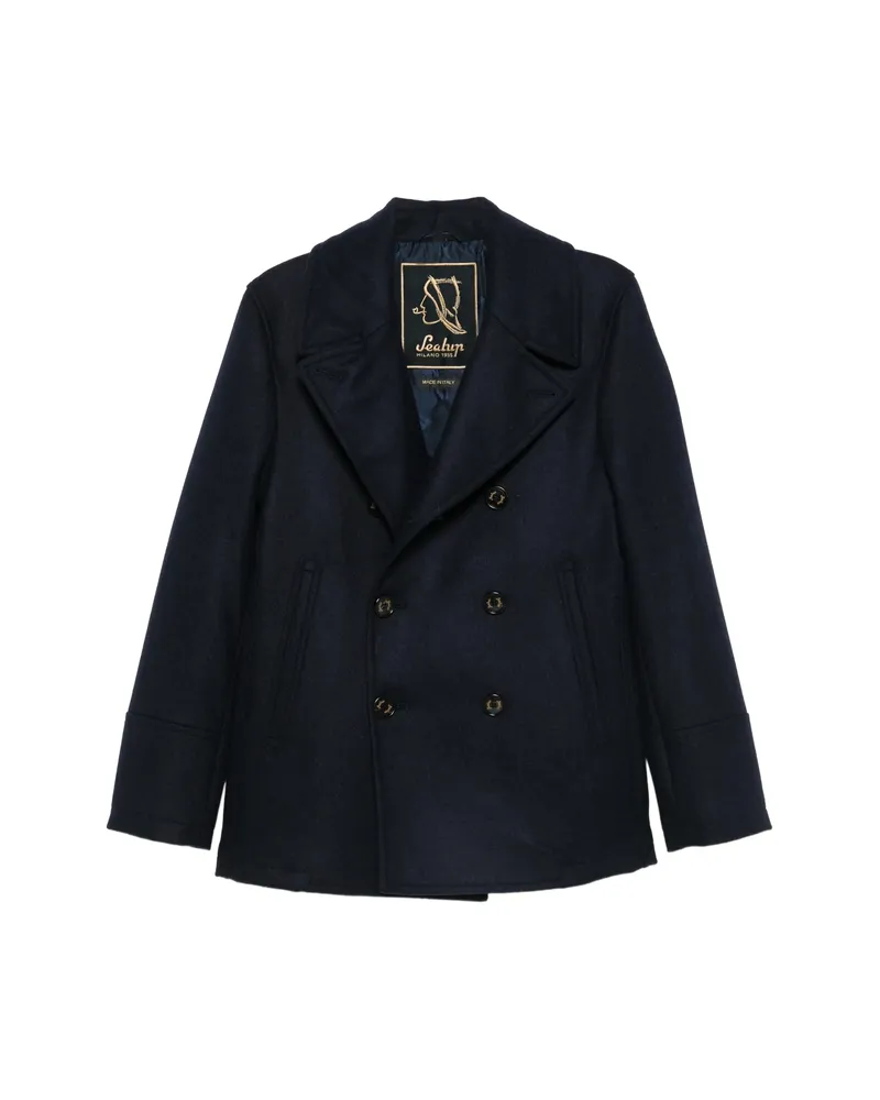 Sealup Double-breasted Button-down Jacket Blue
