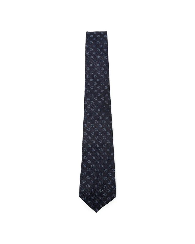 Gucci GG Jacquard Tie Blue