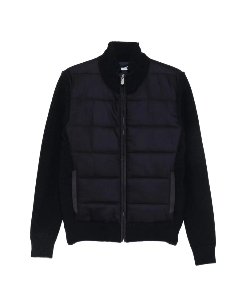 La Fileria Padded-panel Ribbed-knit Jacket Blue