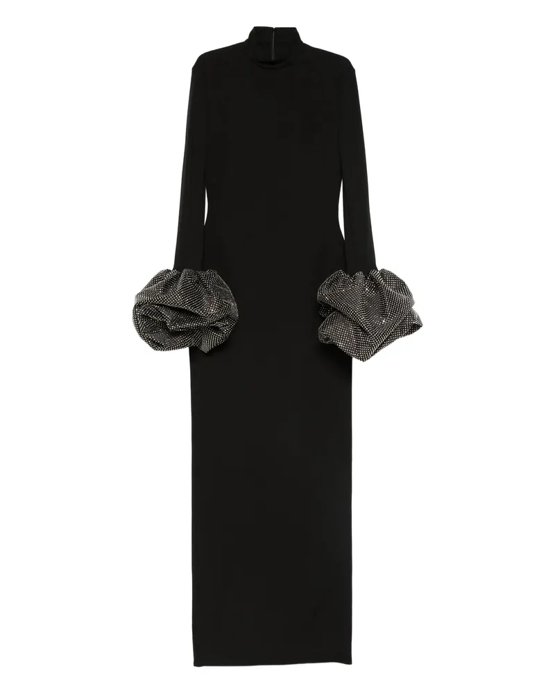 Solace London Viviana High-neck Maxi Dress Black