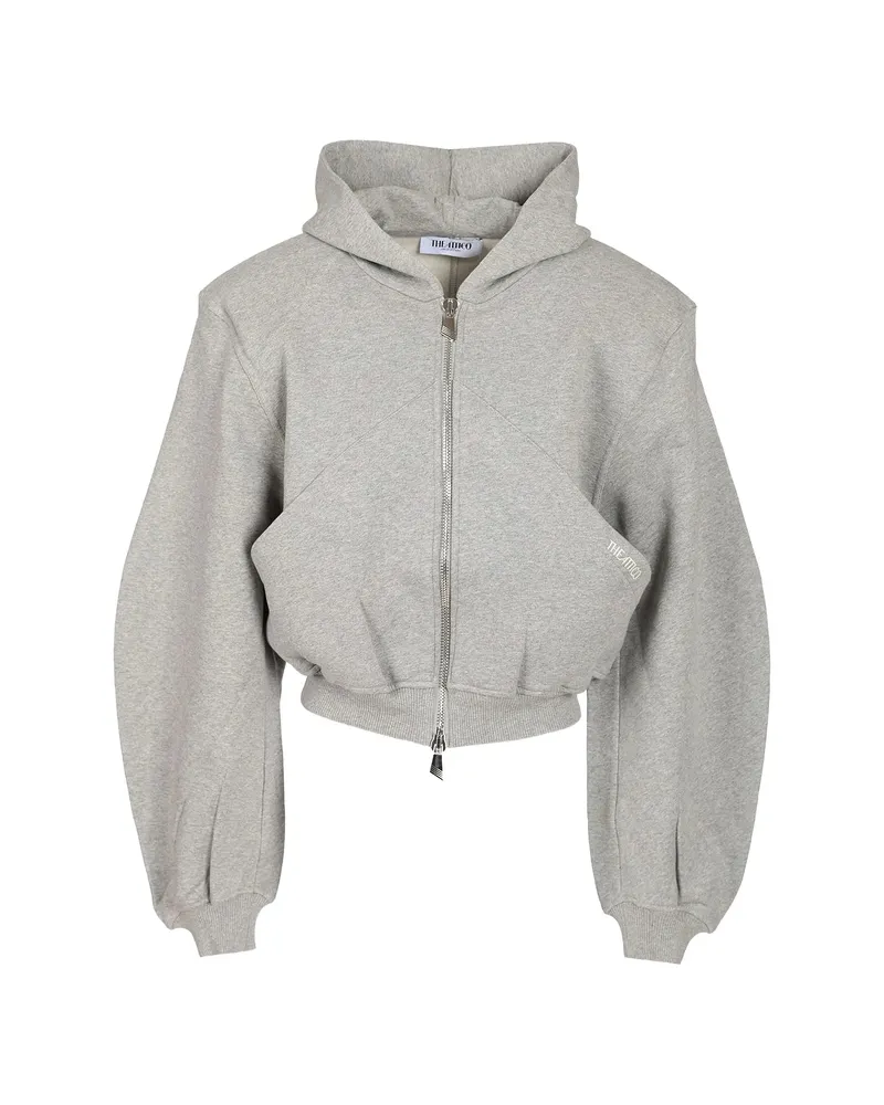 ATTICO Logo-embroidered Zip-up Hoodie Grey