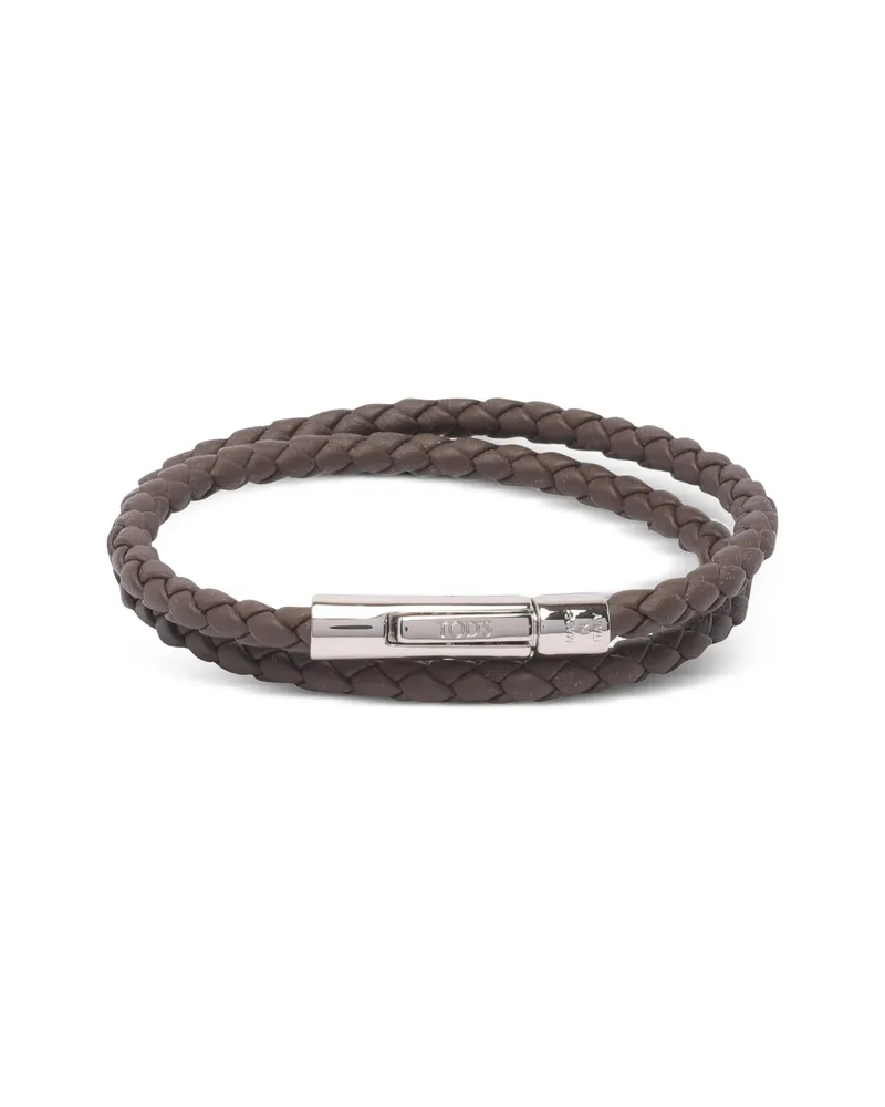 TOD'S Braided Wrap Bracelet Brown