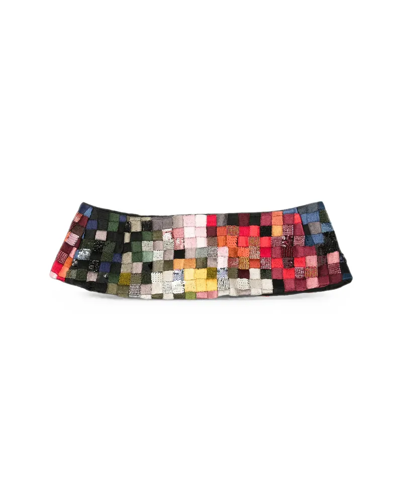 Dries van Noten Sequin-embellished Patchwork Belt Red