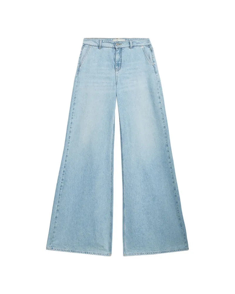 Blumarine Stone Washed Palazzo Pants Blue