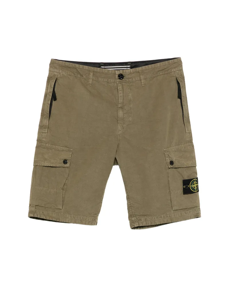 Stone Island Badge Cargo Shorts Green