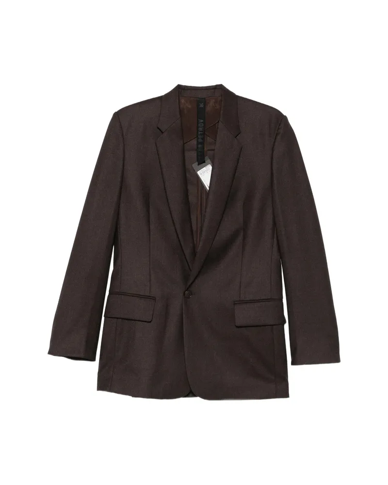 Petar Petrov Single-breasted Blazer Brown