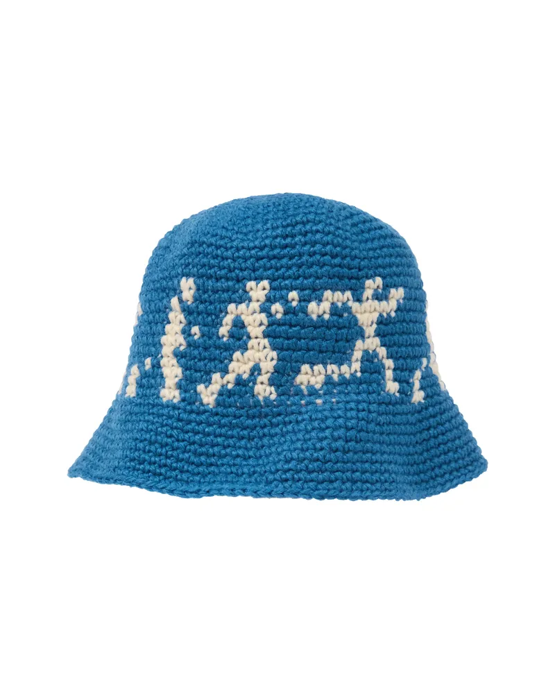 KidSuper Running Guys Print Bucket Hat Blue