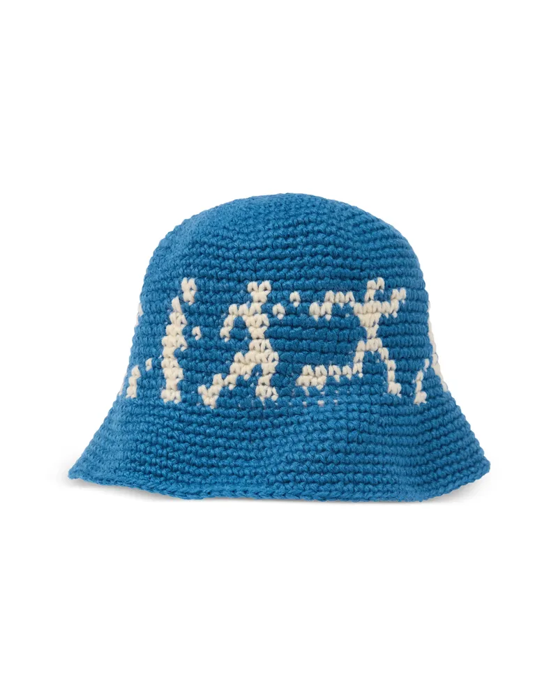 KidSuper Running Guys Print Bucket Hat Blue