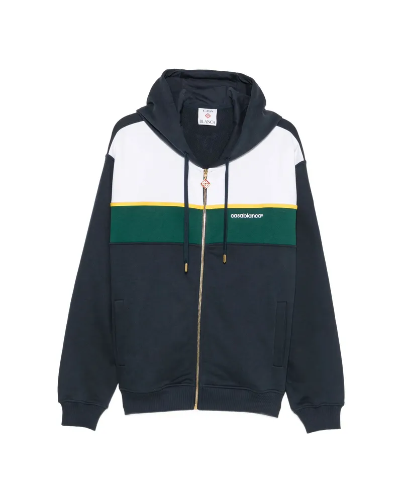 Casablanca Paris Colour-block Zip-up Hoodie Blue