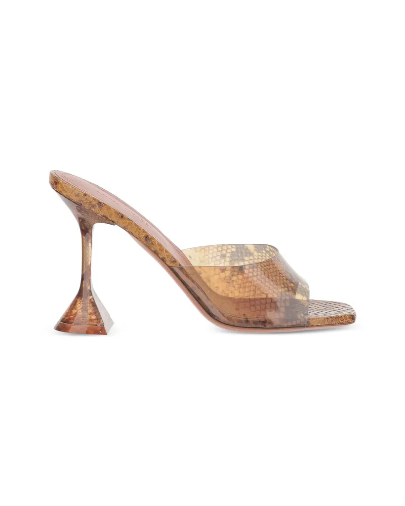 Amina Muaddi Lupita Glass Slipper Mules Brown