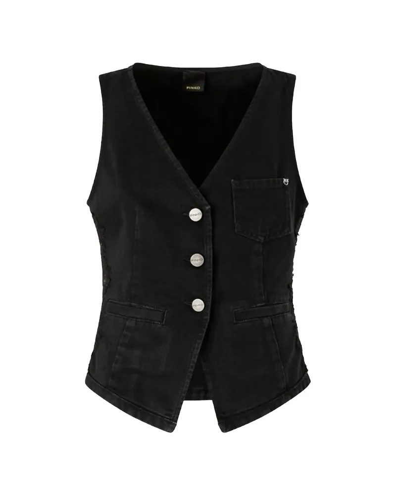 Pinko Buttoned Pocket Waistcoat Black
