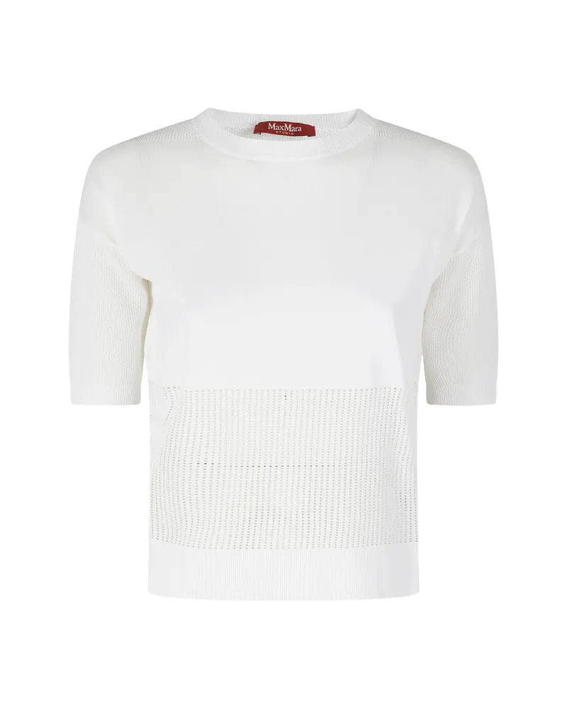Max Mara Celebre Perforated Sweater White