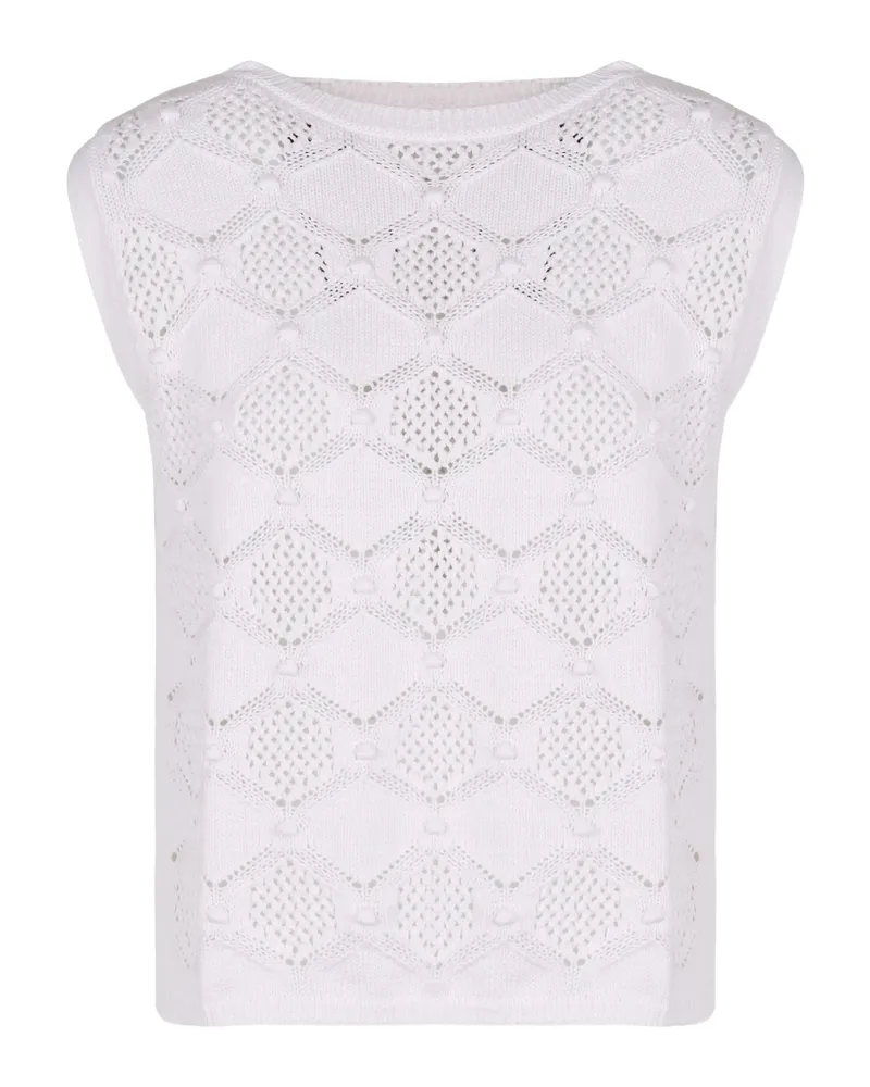Max Mara Open-knit Top White