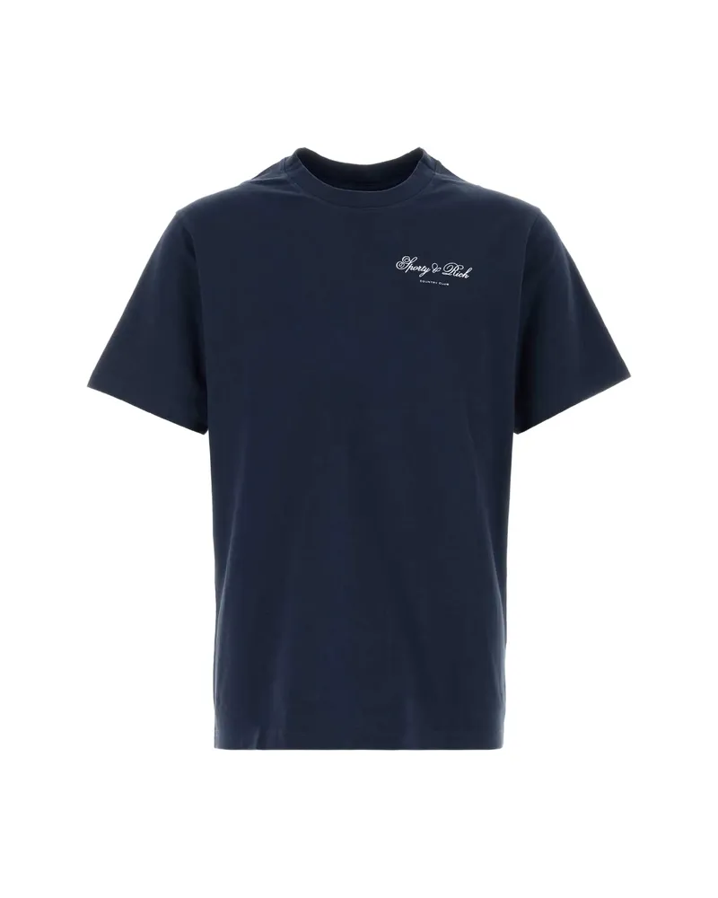 SPORTY & RICH Cameron Club Logo-print T-shirt Blue