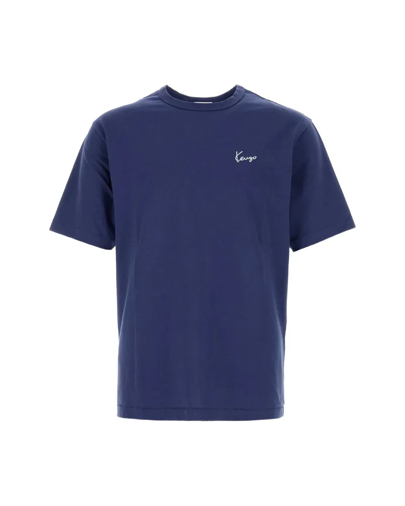 Kenzo Work And Play Logo-patch T-shirt Blue