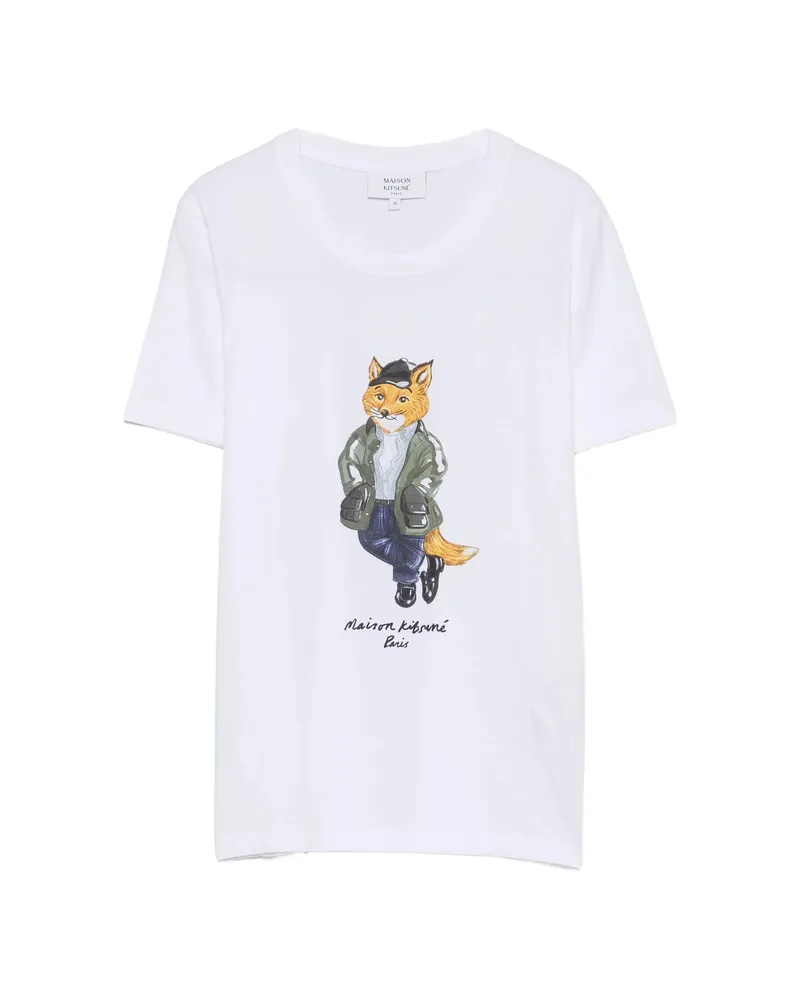 Kitsuné Weekend Fox Printed T-shirt White