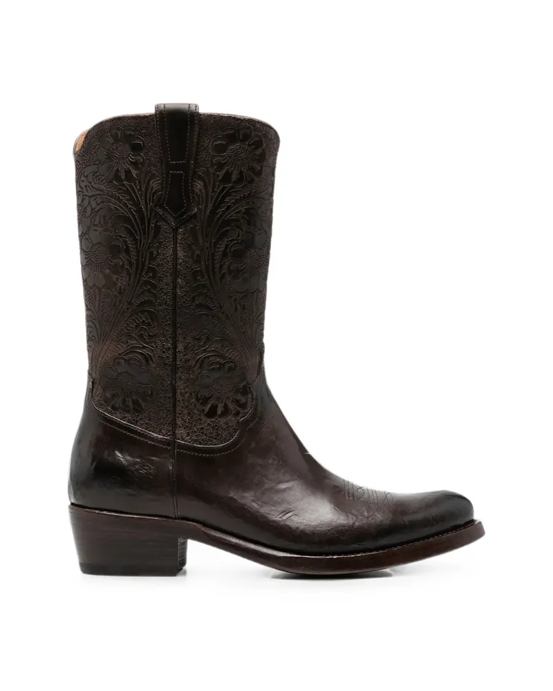 ERALDO Martu Floral-embossed Boots Brown