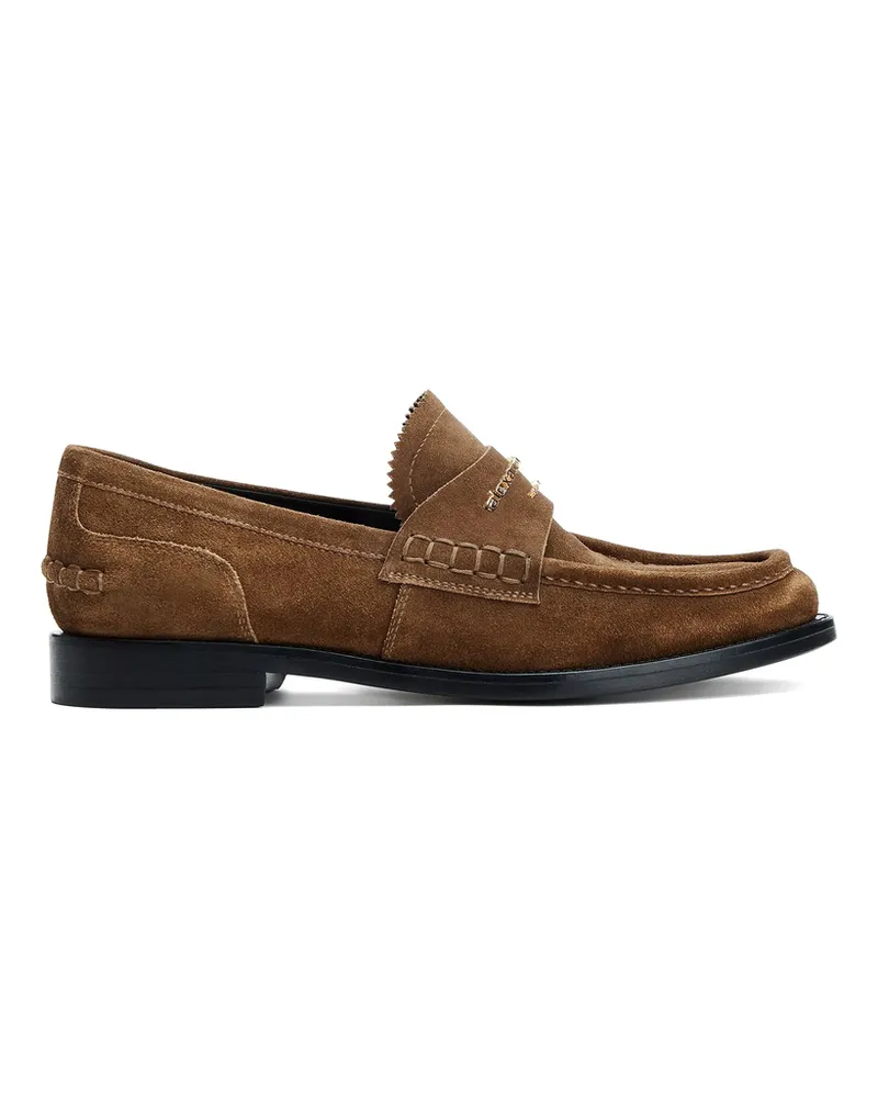 Alexander Wang Logo-plaque Suede Loafers Brown