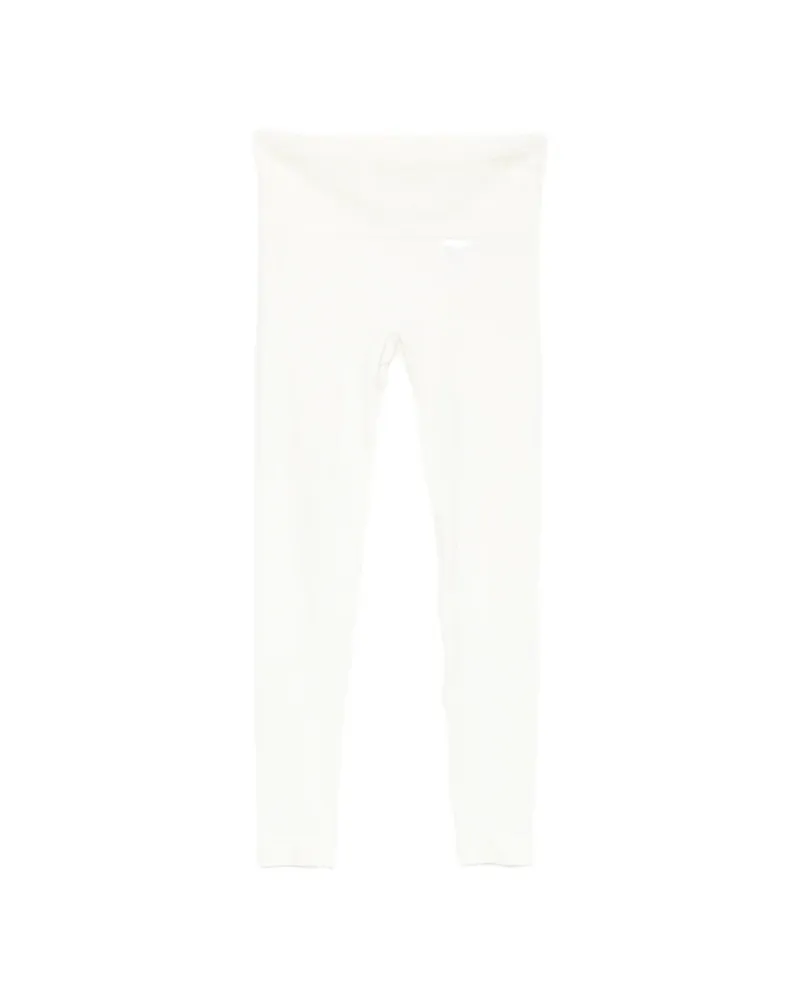 Perfect Moment Perfect High-waisted Ribbed Thermal Leggings White