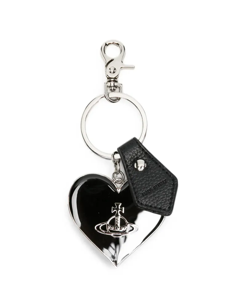 Vivienne Westwood Mirror Heart Orb Keyring Silver