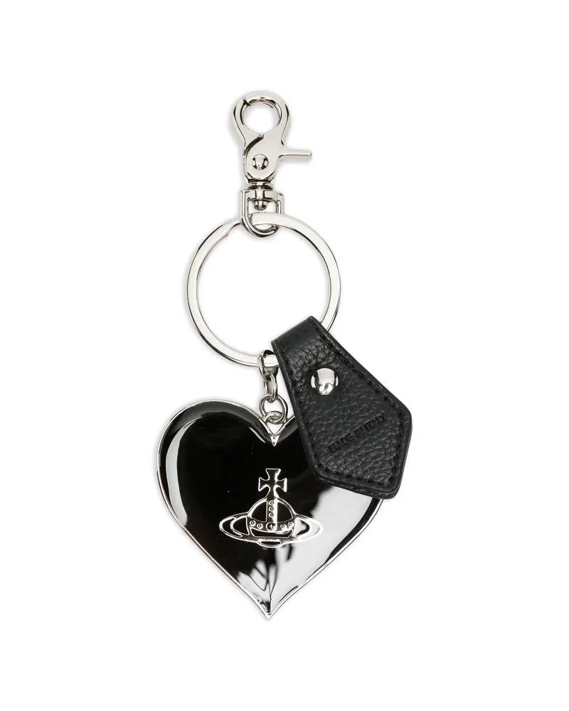 Vivienne Westwood Mirror Heart Orb Keyring Silver