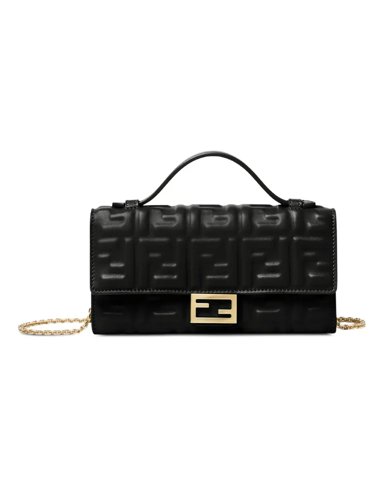 Fendi Embossed Handle Wallet Black