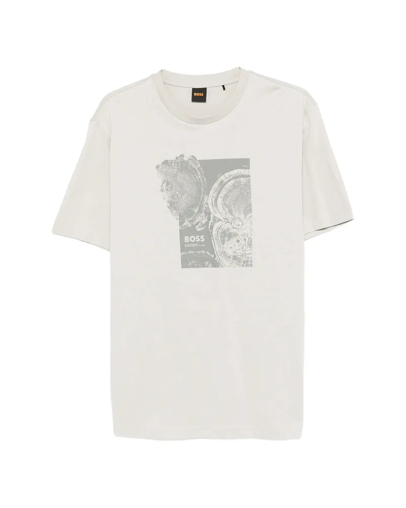 HUGO BOSS Graphic-print T-shirt Neutrals