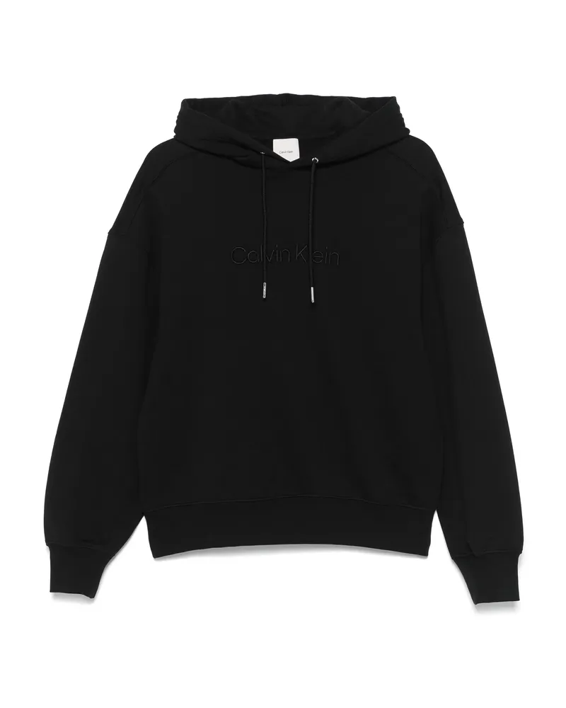 Calvin Klein Logo-embroidered Hoodie Black