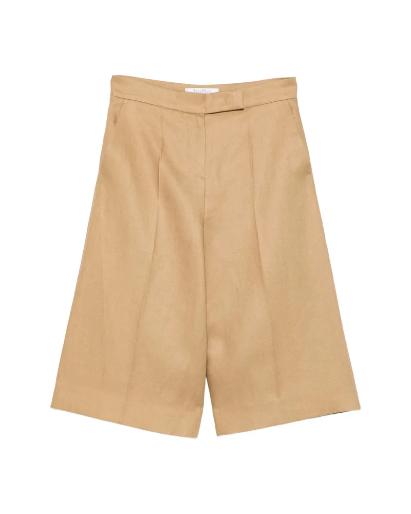 Max Mara High-waisted Pleated Shorts Neutrals
