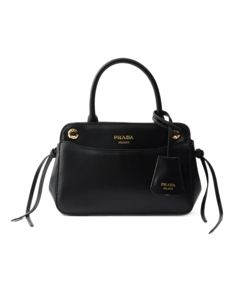 Prada Carry Mini Leather Handbag Black