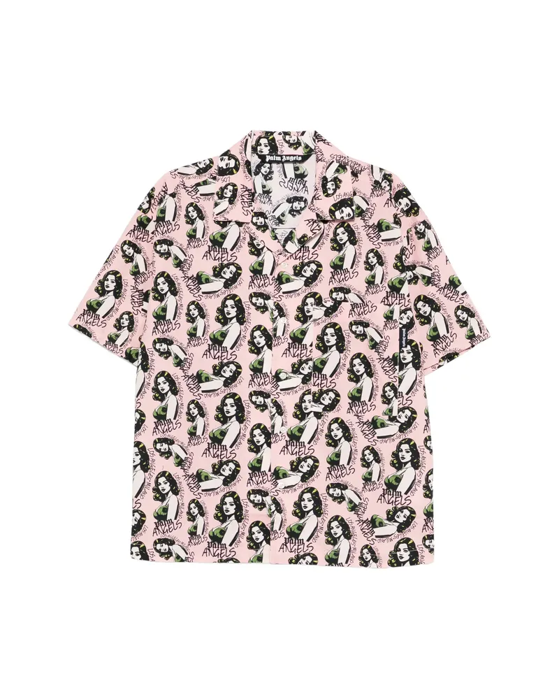 Palm Angels Graphic-print Short-sleeve Shirt Pink