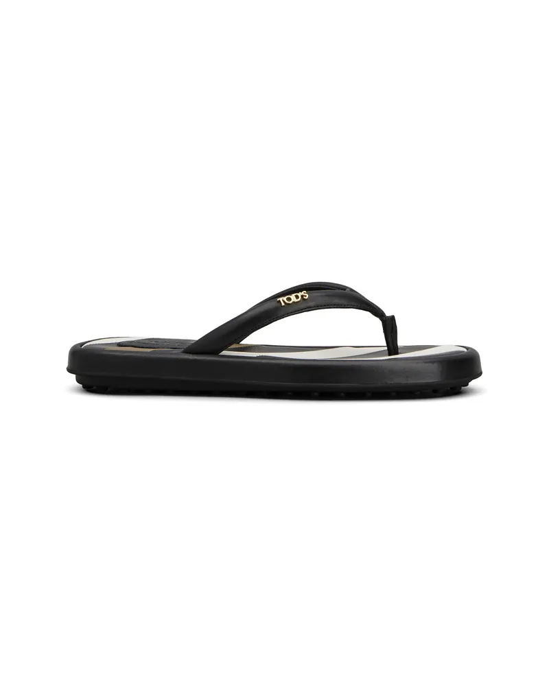 TOD'S Logo-detail Flip Flop Black