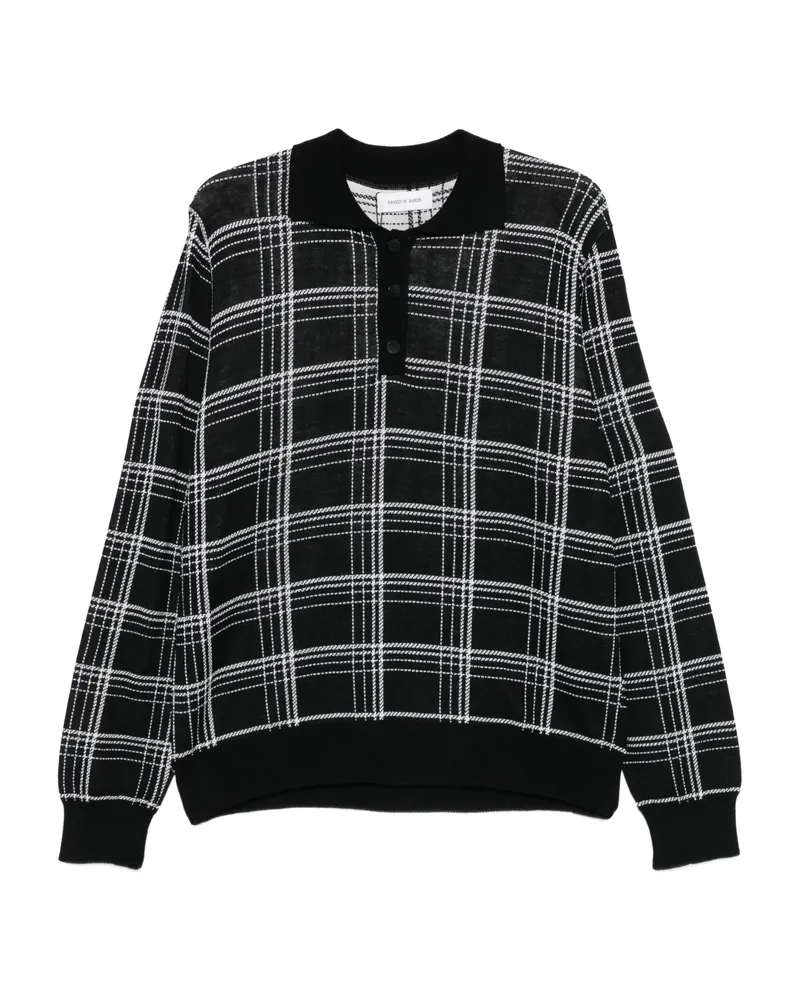 Ernest W. Baker Checked Polo Shirt Black