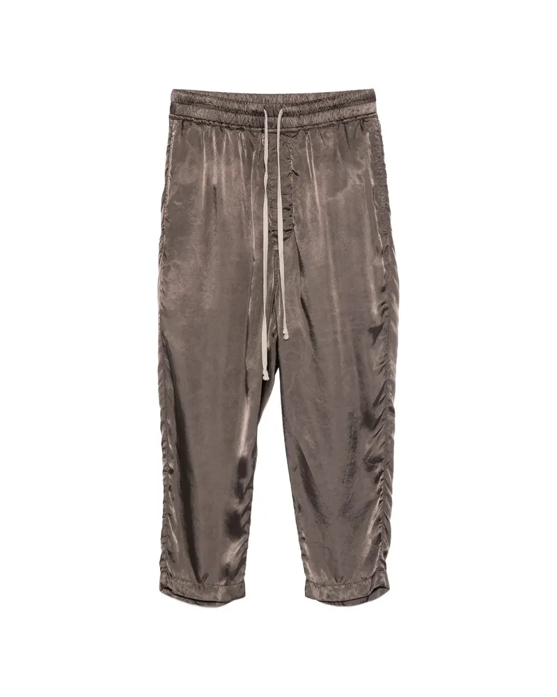 Rick Owens Drawstring-fastening Cropped Trousers Brown