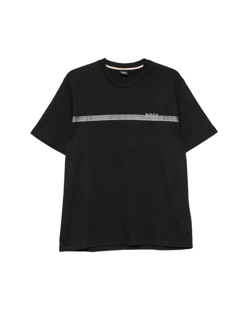 HUGO BOSS Logo-print Striped T-shirt Black